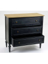 Commode noire 8 tiroirs Bruges