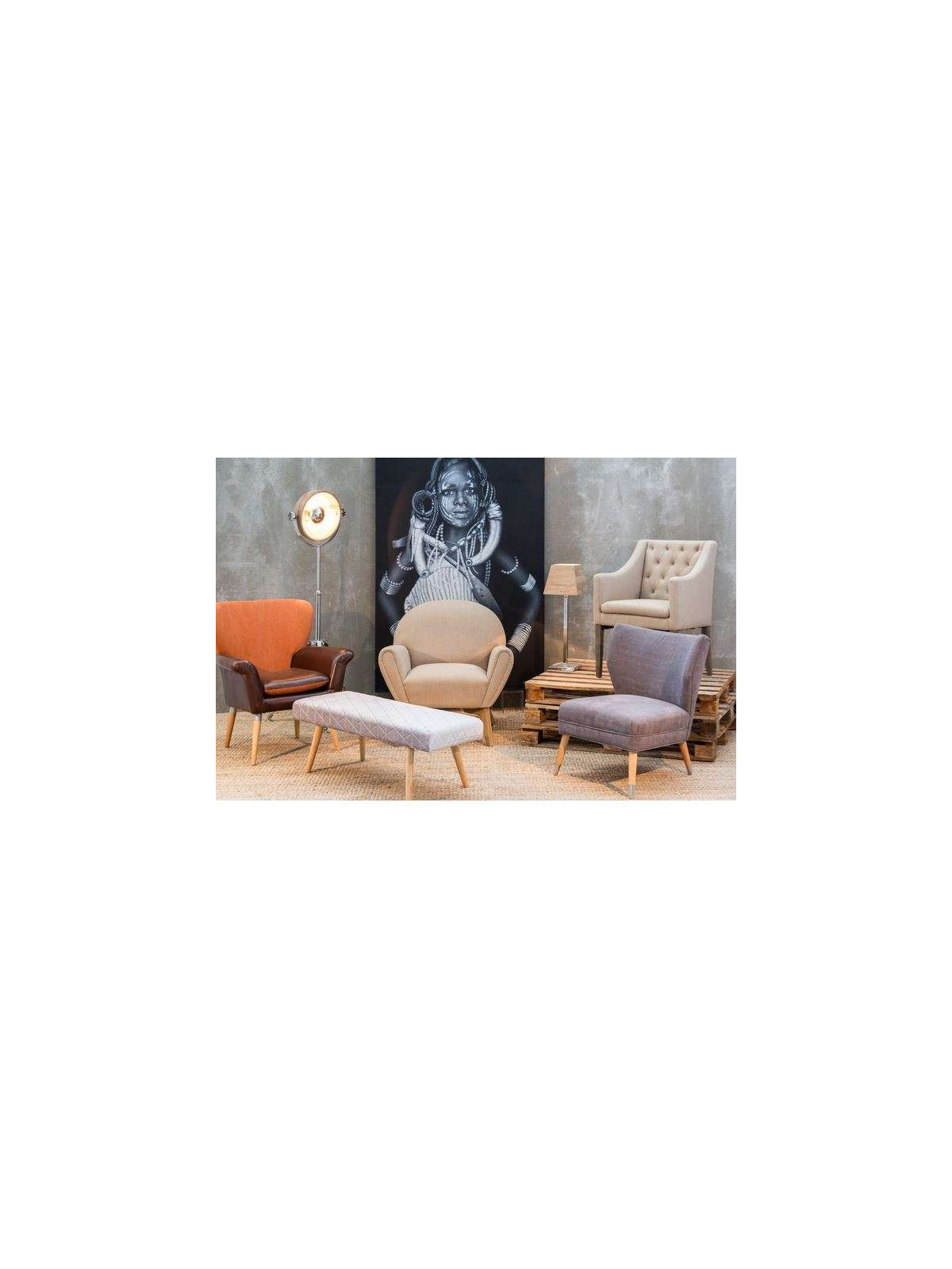 Fauteuil capitonné sable  Doubs