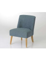 Fauteuil bas bleu chiné Amadeus