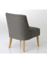 Fauteuil bas motifs noir et gris clair