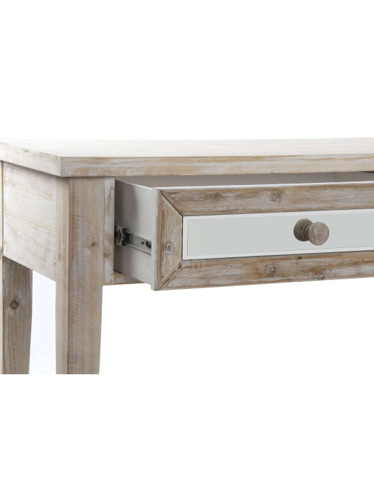 Console cérusée avec 2 tiroirs en miroir