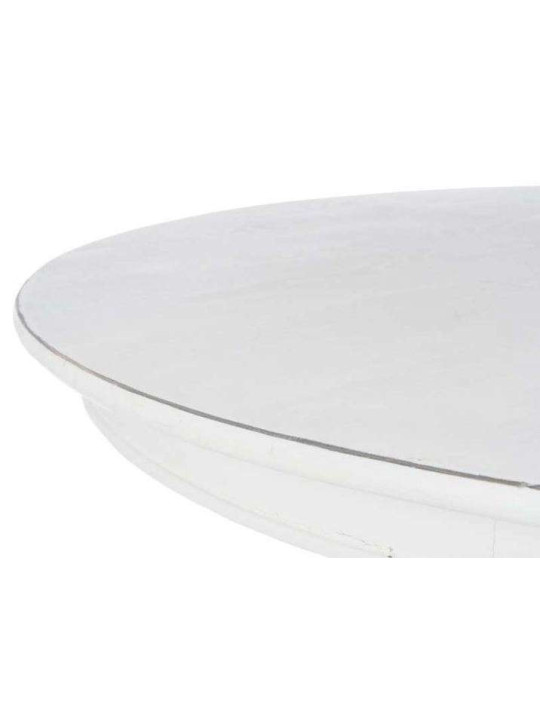 Table ronde 120 cm en bois cérusé crème