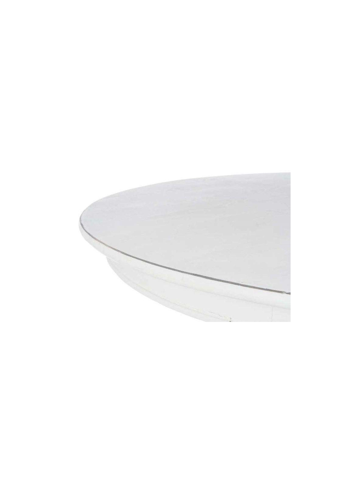 Table ronde 120 cm en bois cérusé crème