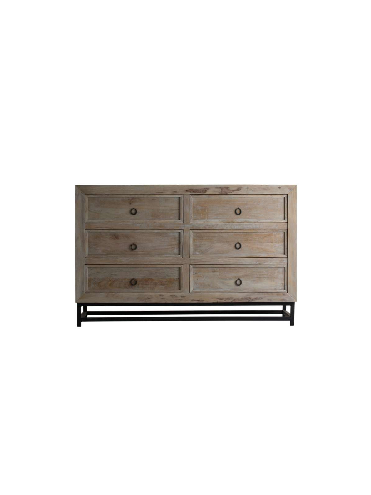 Commode bois contemporaine manguier 6 tiroirs