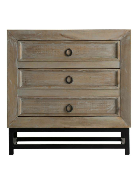 Grand chevet bois contemporain manguier 3 tiroirs