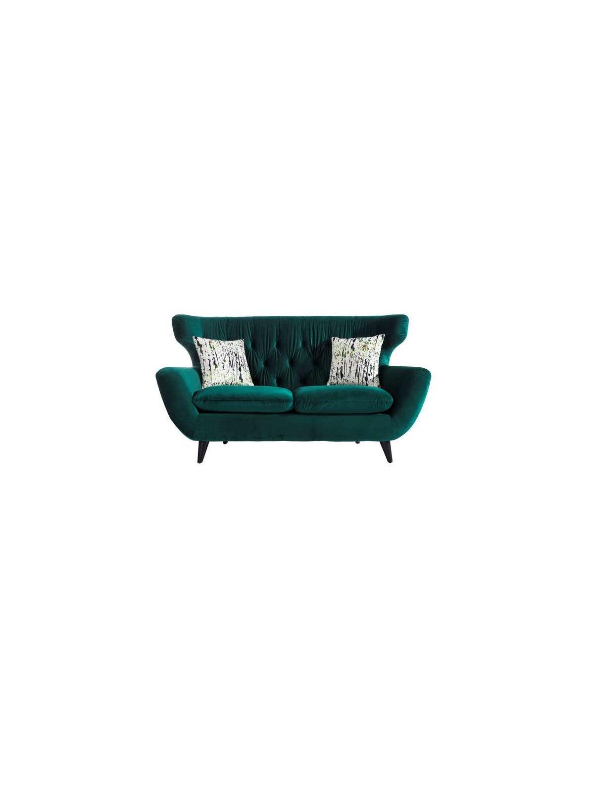 Canapé design velours vert 2 places