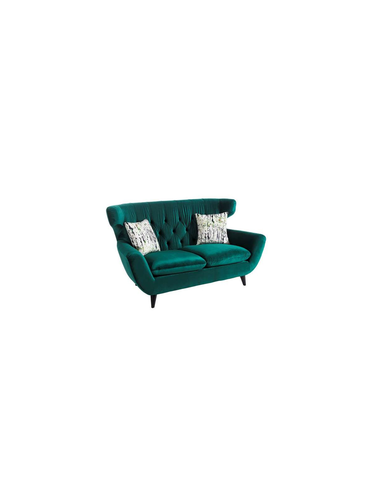 Canapé design velours vert 2 places