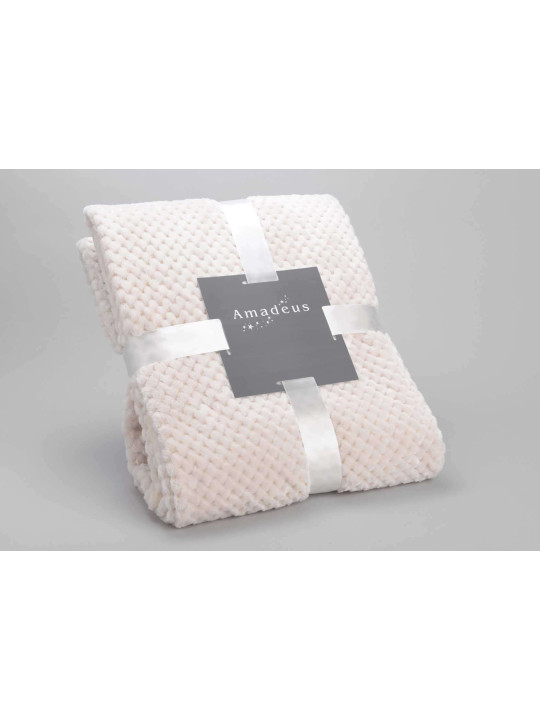 Grand plaid crème damier Amadeus 240 cm