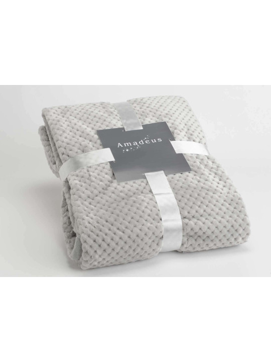 Grand plaid gris clair damier Amadeus 240 cm