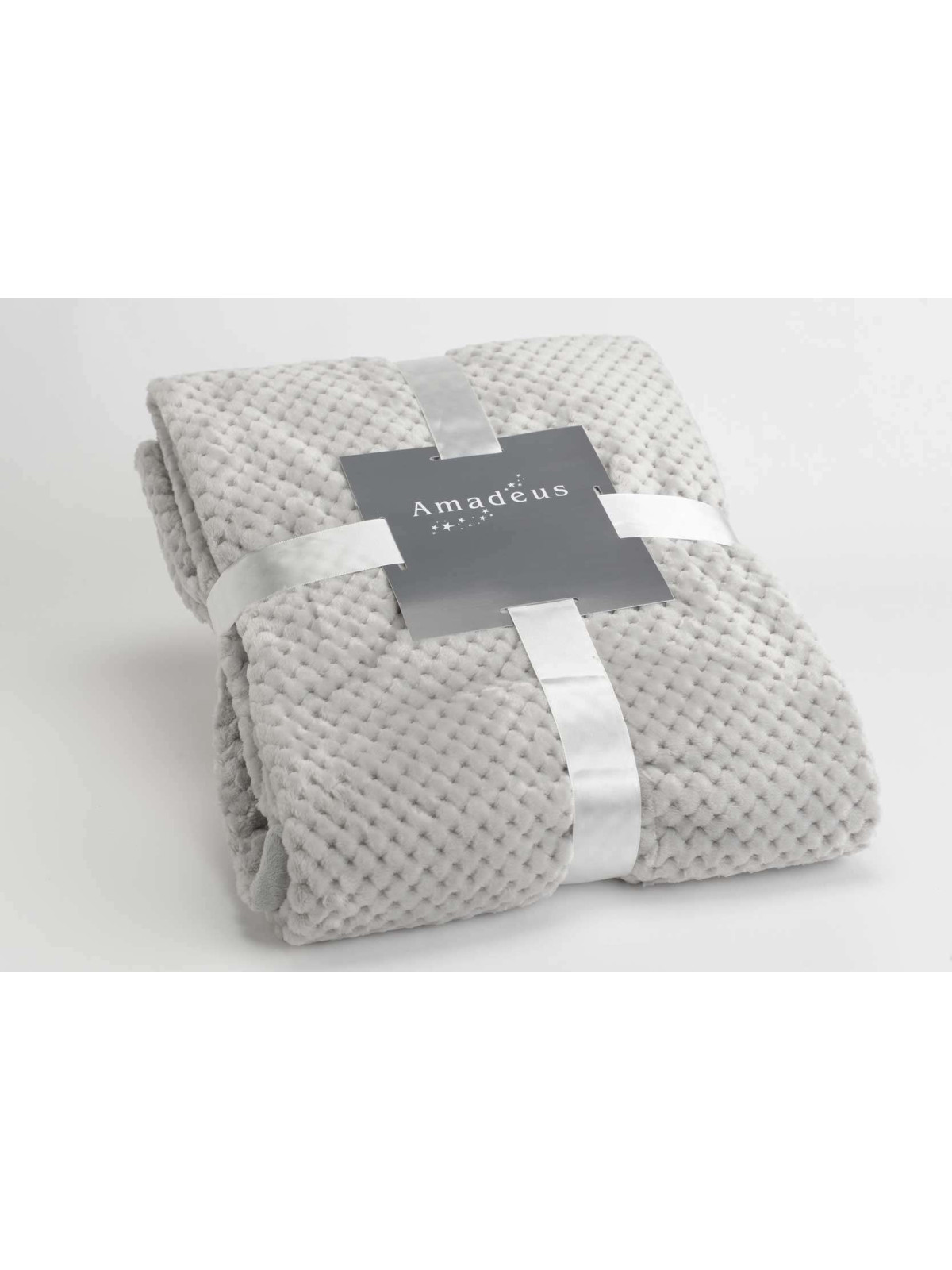 Grand plaid gris clair damier Amadeus 240 cm
