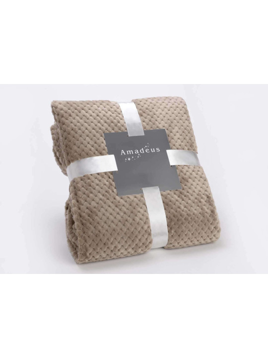 Grand plaid taupe damier Amadeus 240 cm