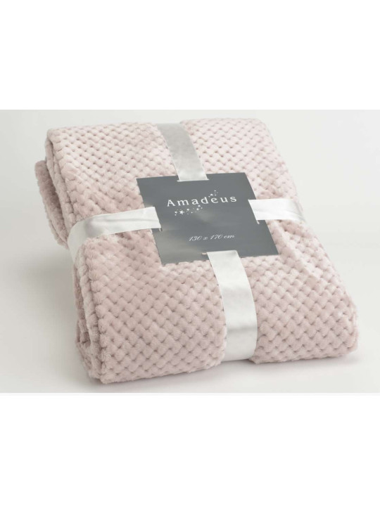 Plaid rose damier Amadeus 170 cm