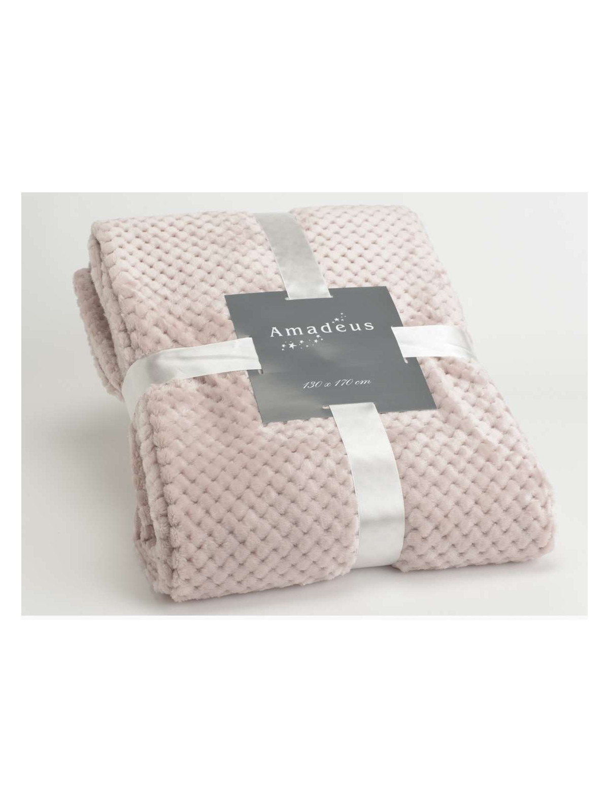 Plaid rose damier Amadeus 170 cm