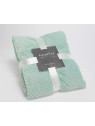 Plaid vert d'eau damier Amadeus 170 cm