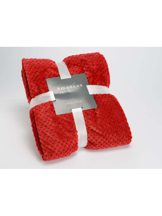 Plaid rouge damier Amadeus 170 cm