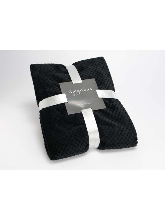 Plaid noir damier Amadeus 170 cm