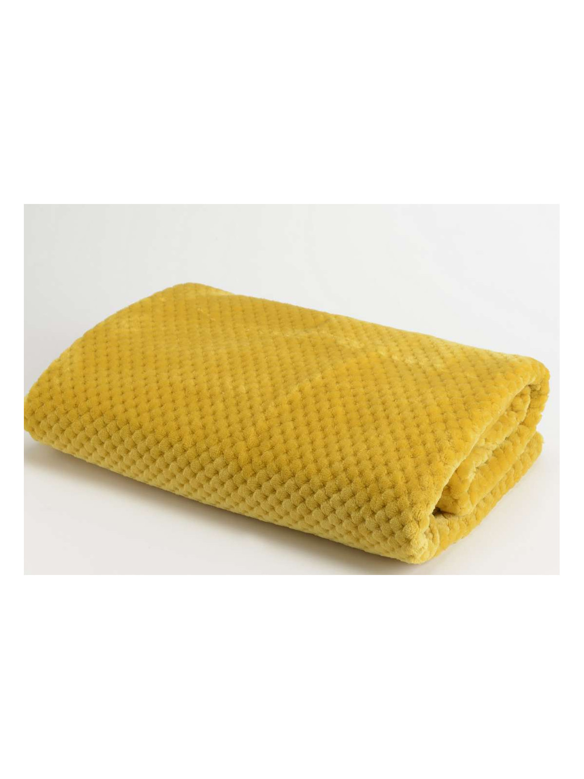 Plaid moutarde damier Amadeus 170 cm