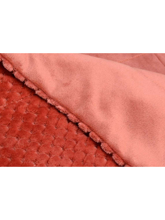 Plaid orangée damier Amadeus 170 cm