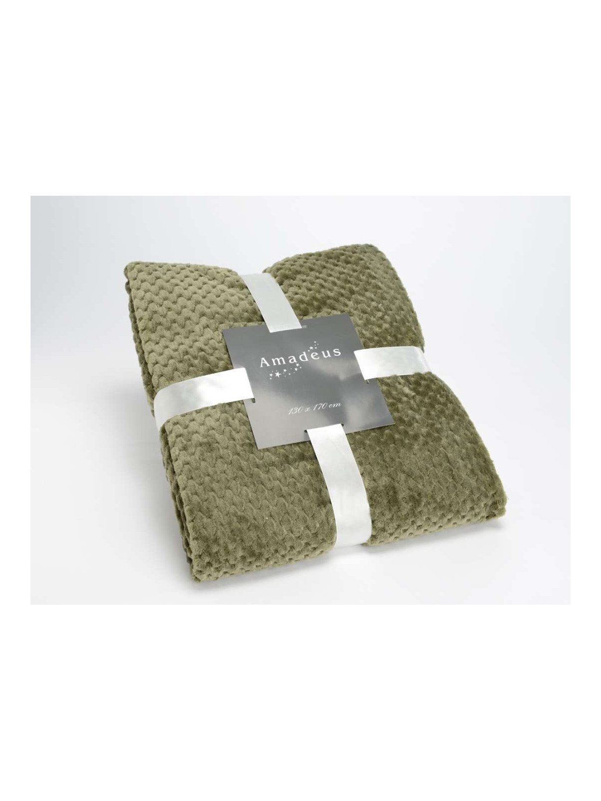 Plaid kaki damier Amadeus 170 cm