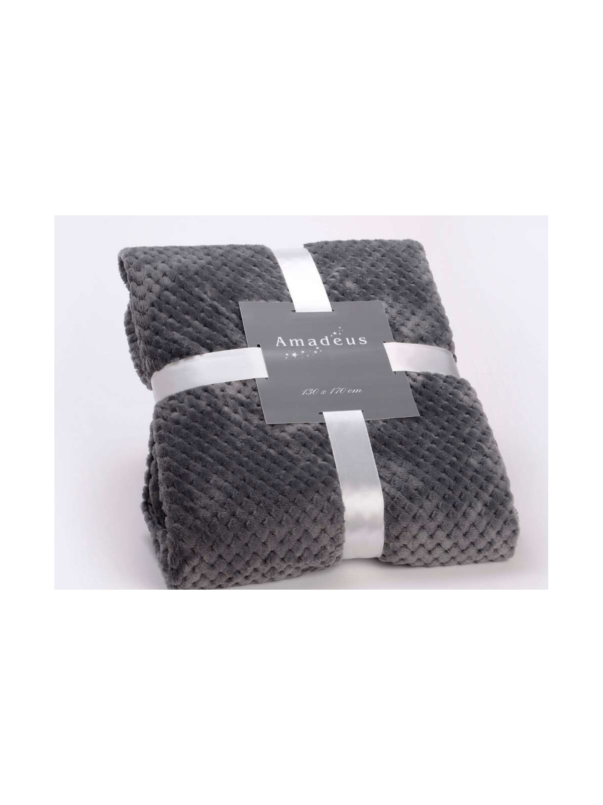 Plaid gris damier Amadeus 170 cm