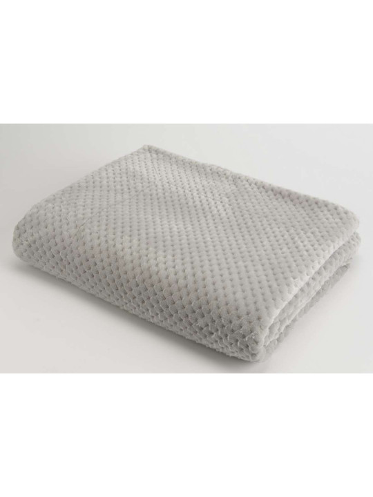 Plaid gris clair damier Amadeus 170 cm