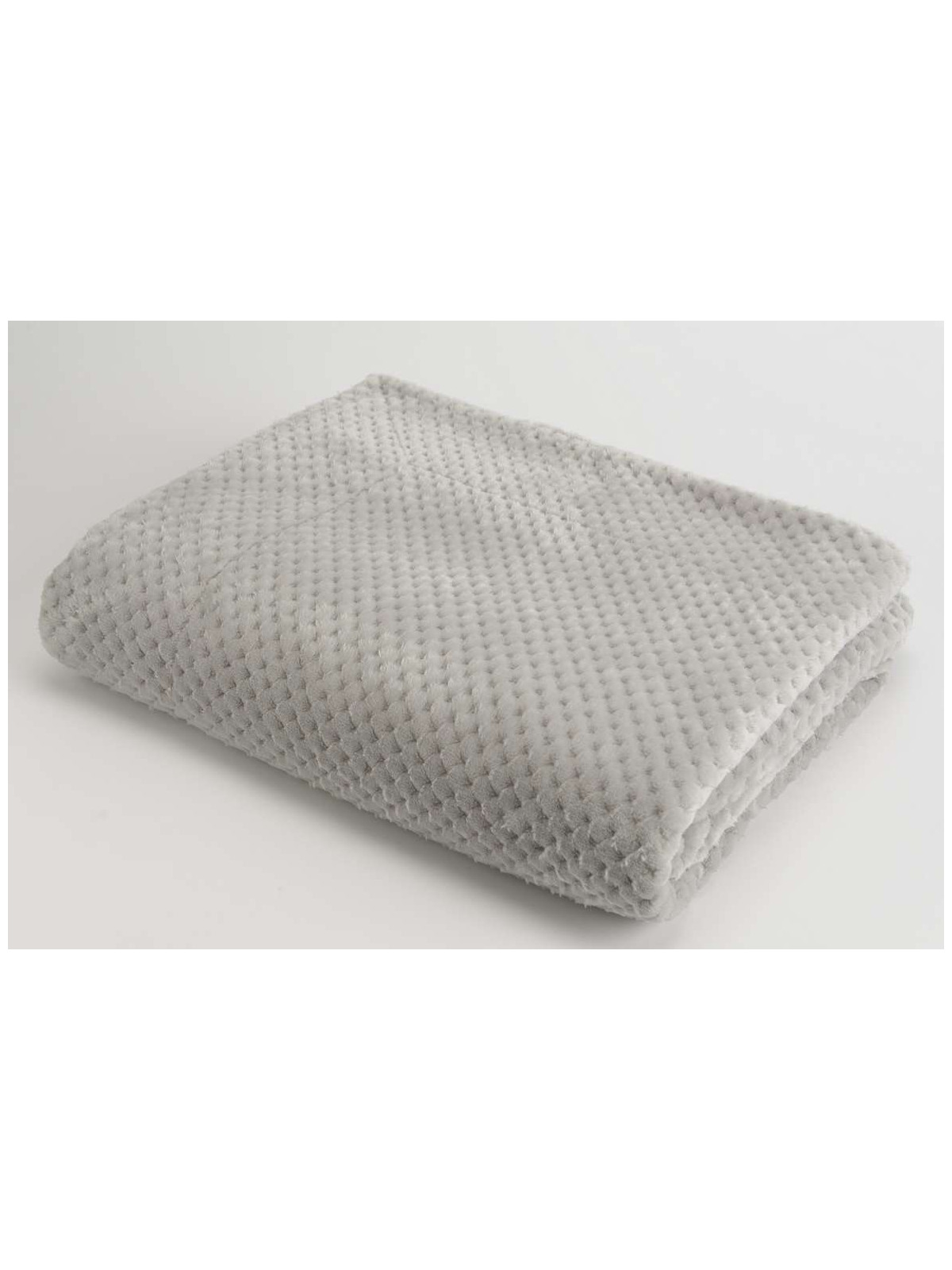 Plaid gris clair damier Amadeus 170 cm
