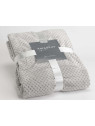 Plaid gris clair damier Amadeus 170 cm