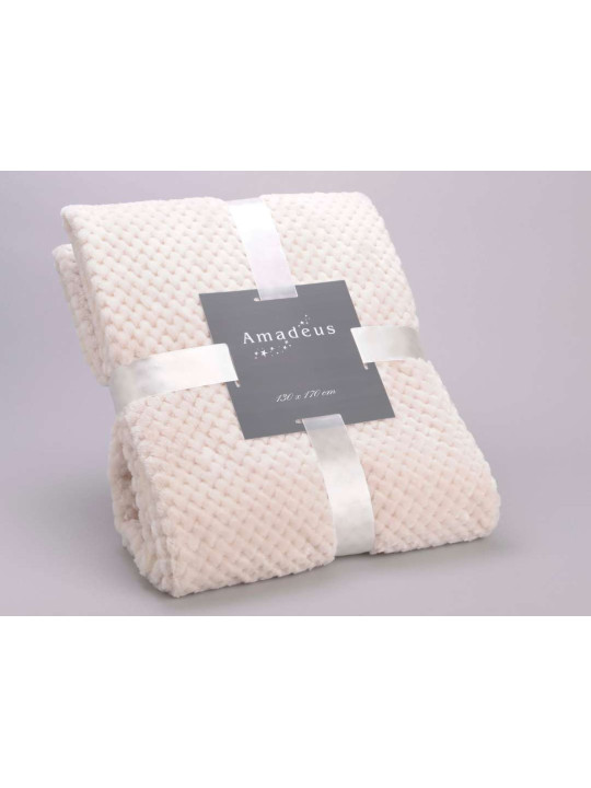 Plaid crème damier Amadeus 170 cm