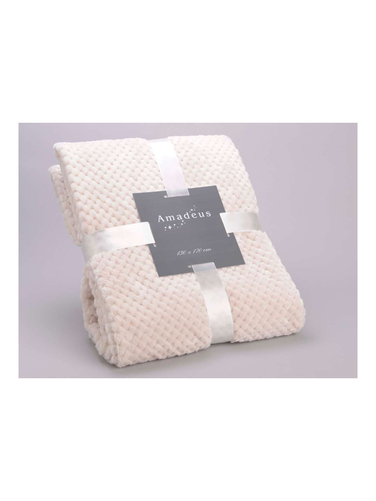 Plaid crème damier Amadeus 170 cm