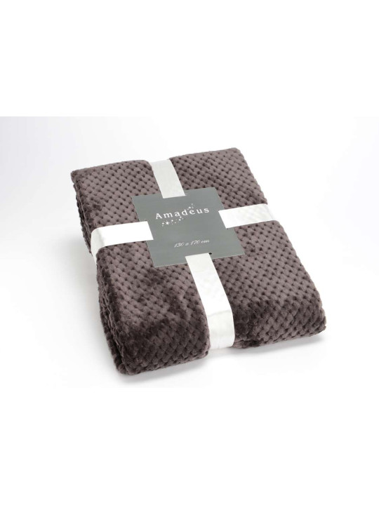 Plaid chocolat damier Amadeus 170 cm