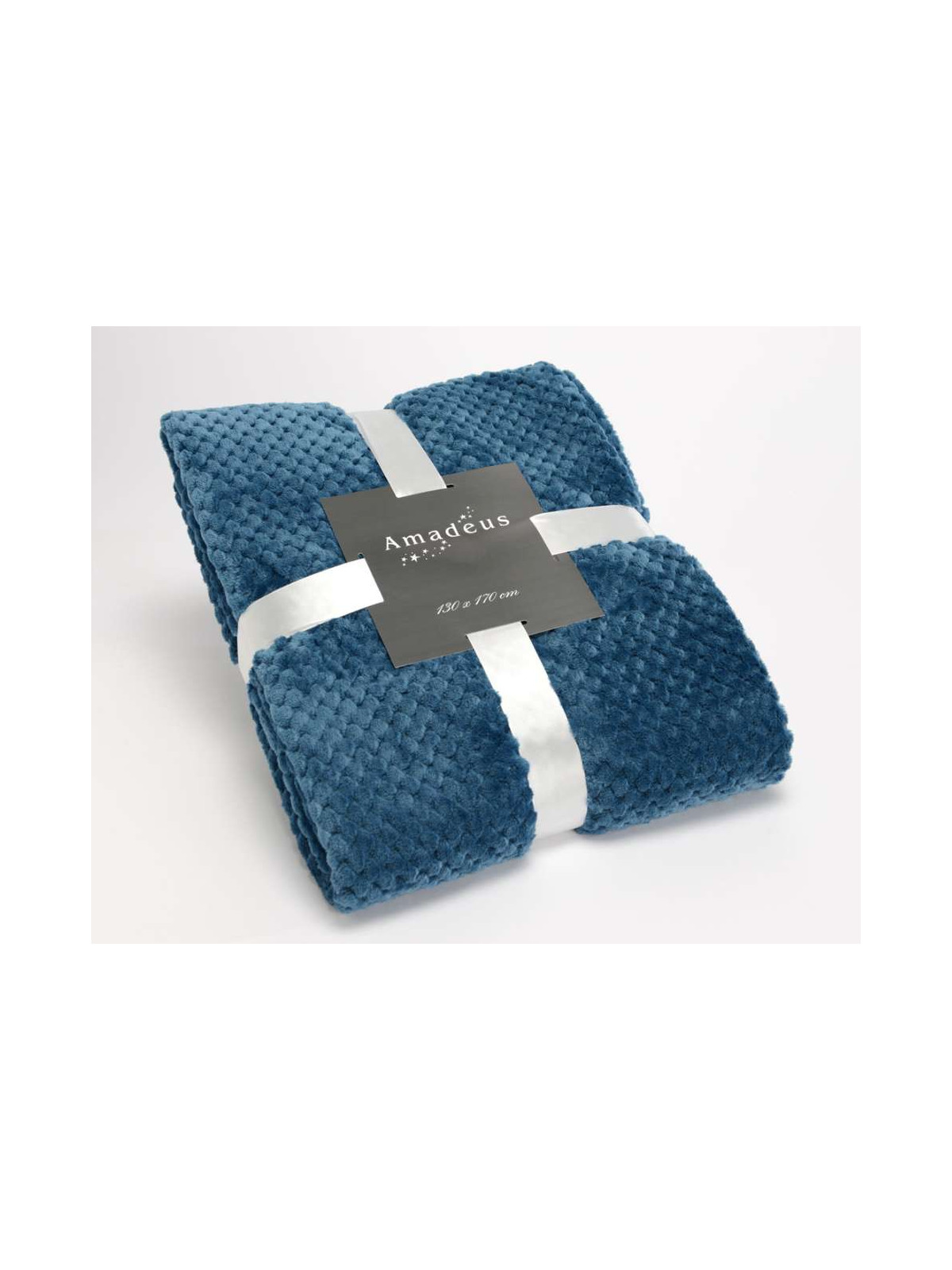 Plaid bleu nuit damier Amadeus 170 cm