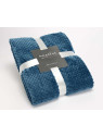 Plaid bleu nuit damier Amadeus 170 cm