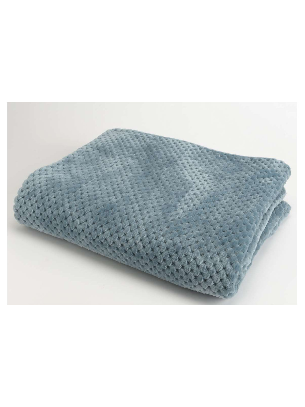 Plaid bleu canard damier Amadeus 170 cm