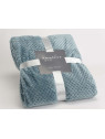 Plaid bleu canard damier Amadeus 170 cm