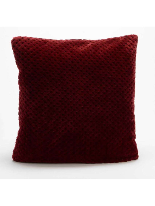 Coussin bordeaux damier par 2 