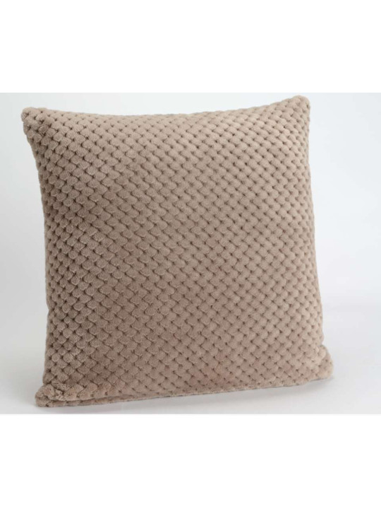 Coussin taupe damier par 2 