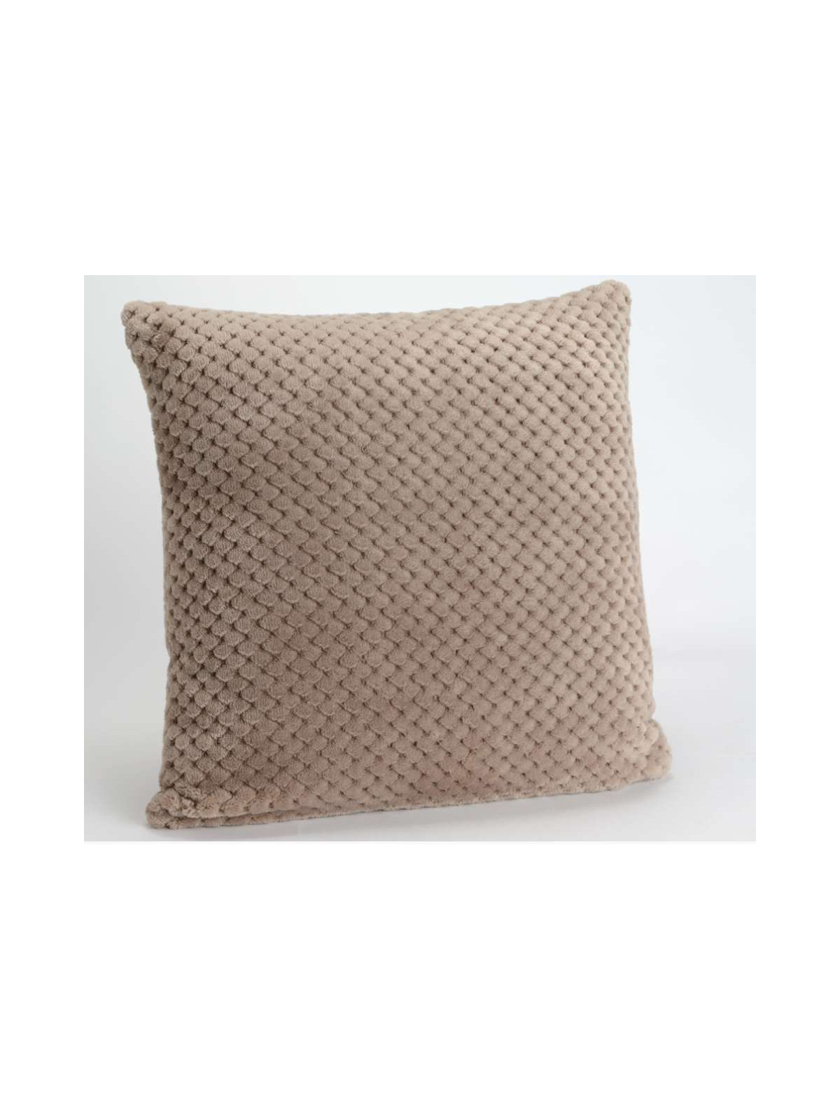 Coussin taupe damier par 2 