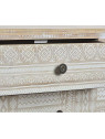 Commode cérusé 5 tiroirs décorés Sofia