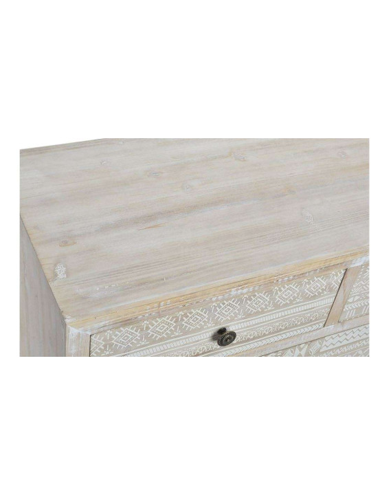 Commode cérusé 5 tiroirs décorés Sofia