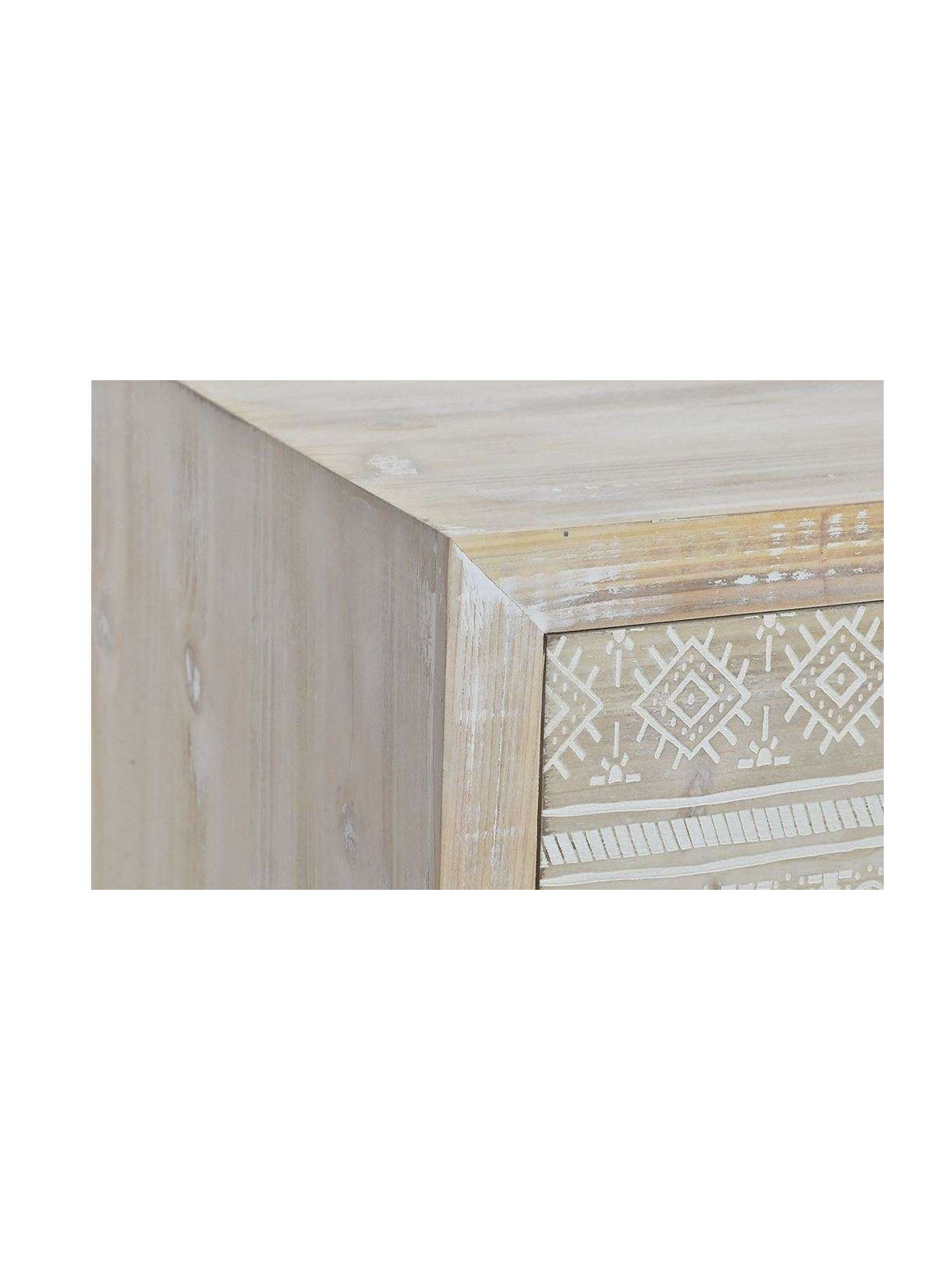 Commode cérusé 5 tiroirs décorés Sofia