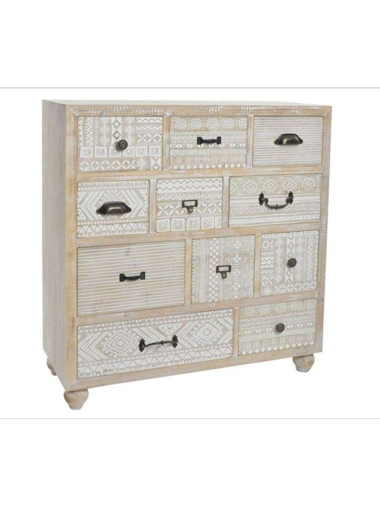 Commode cérusé 11 tiroirs décorés Sofia