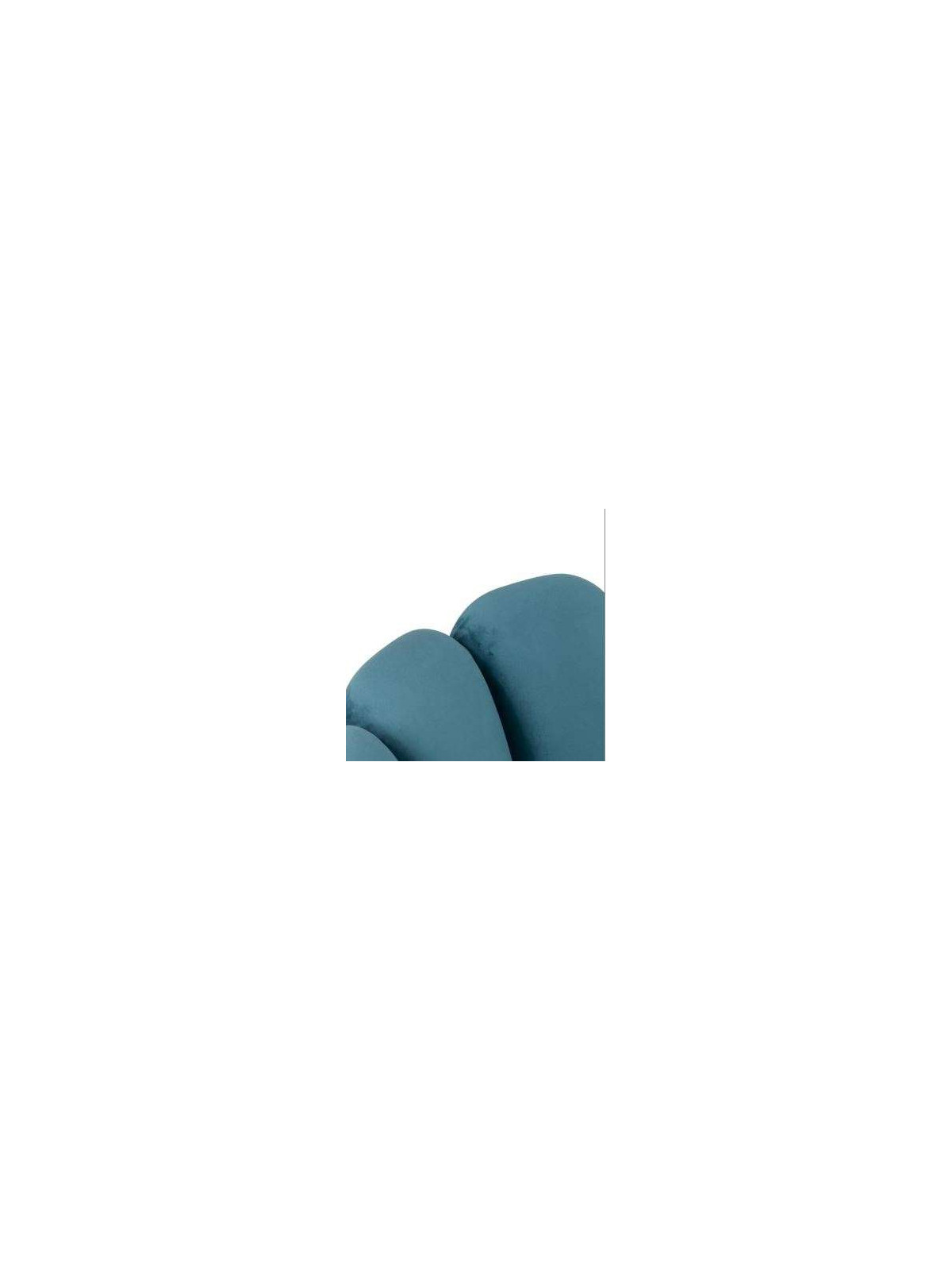 Fauteuil velours bleu forme fleur
