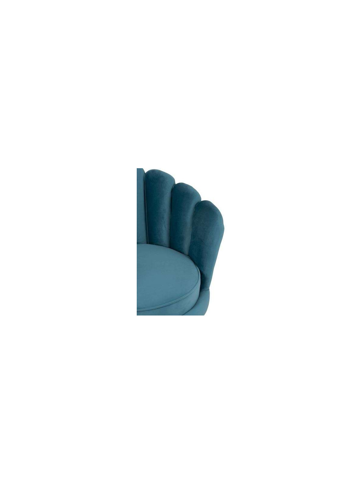 Fauteuil velours bleu forme fleur