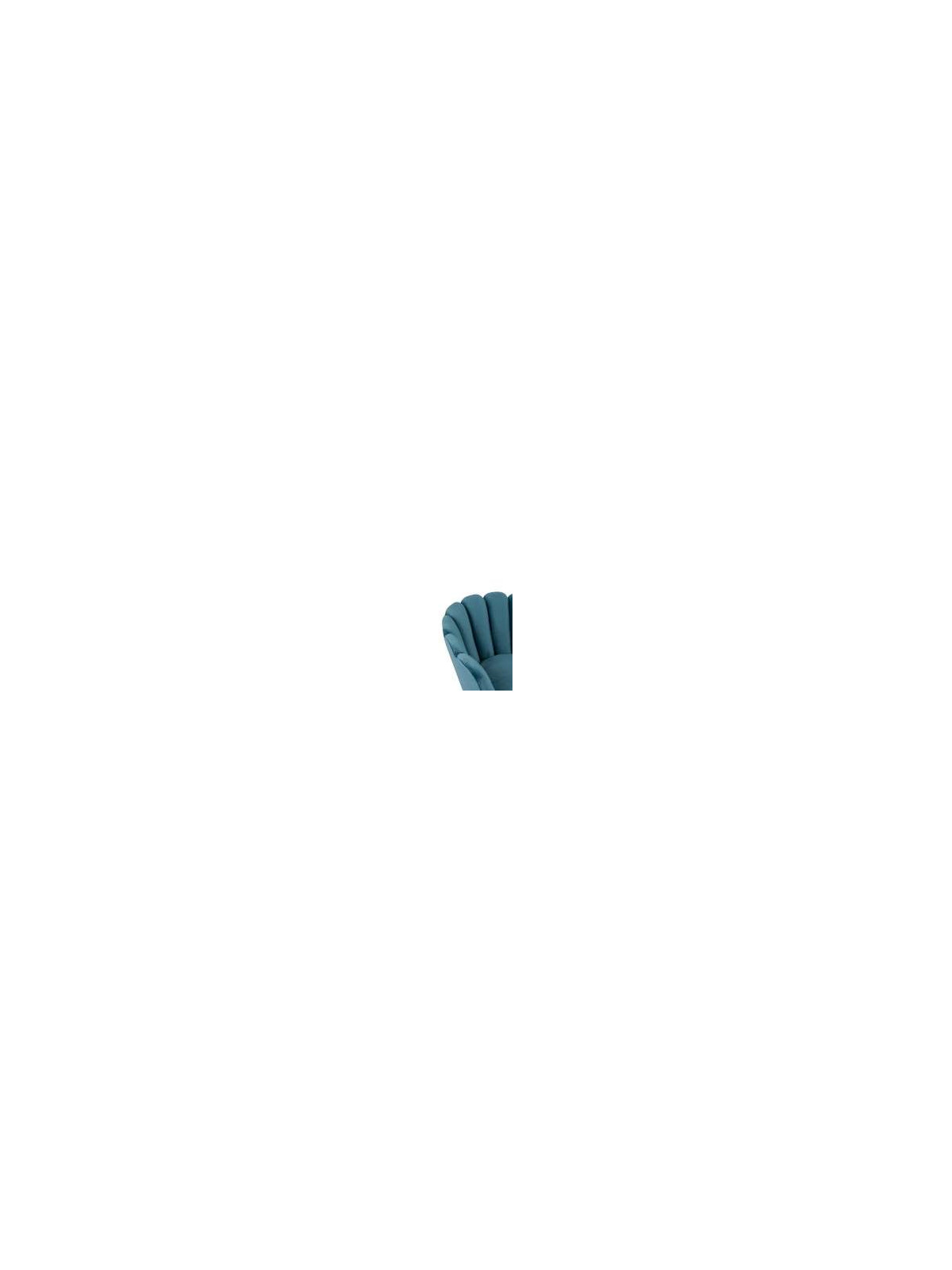 Fauteuil velours bleu forme fleur