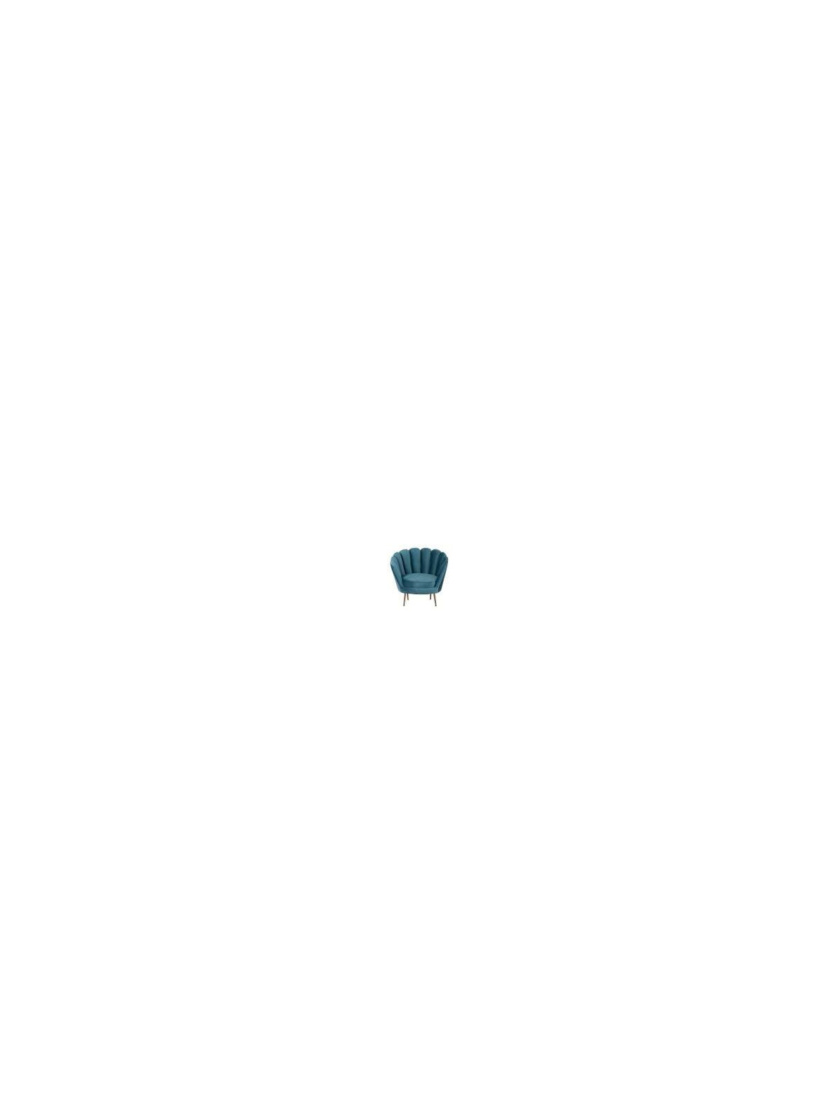 Fauteuil velours bleu forme fleur