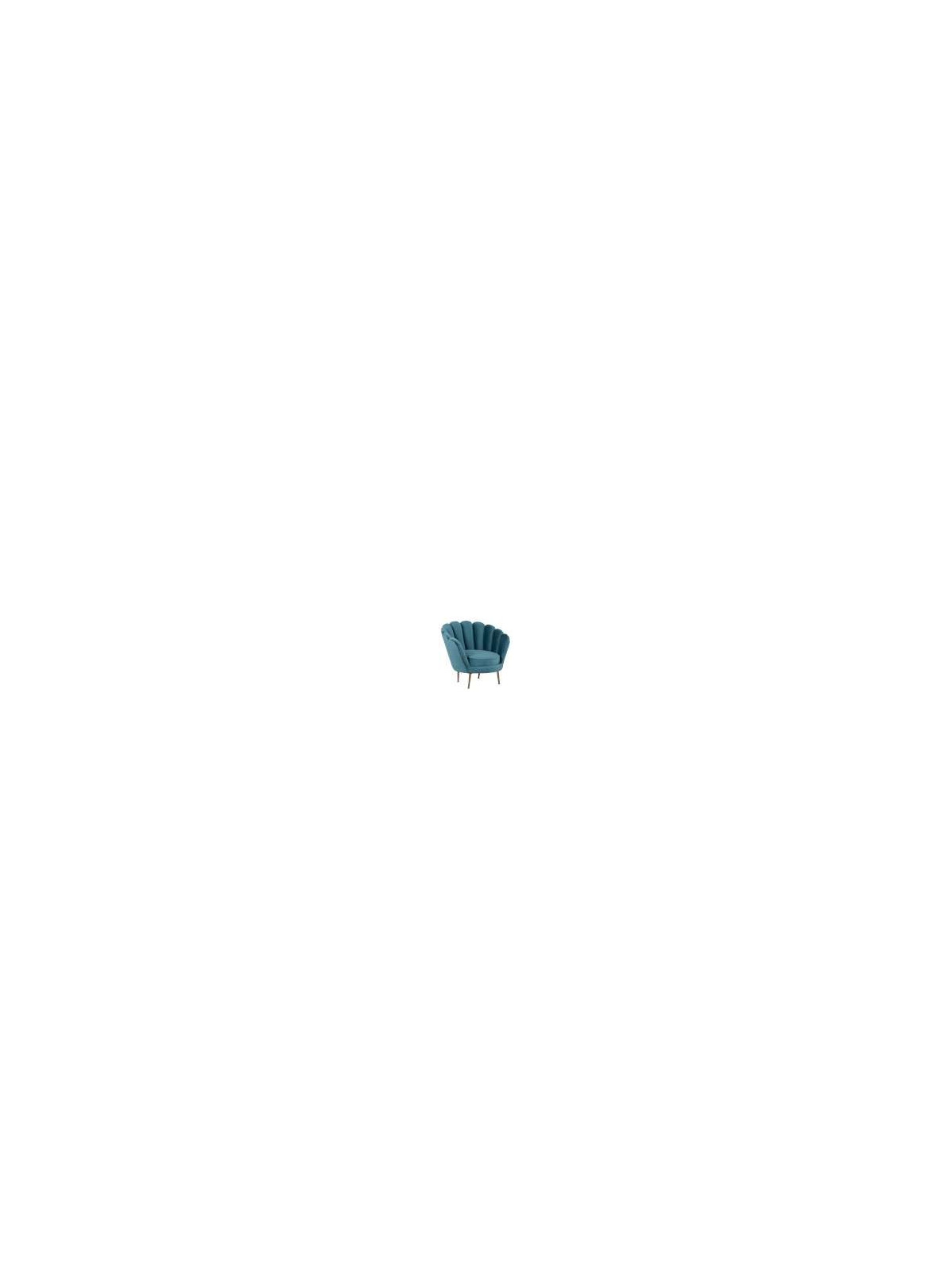 Fauteuil velours bleu forme fleur