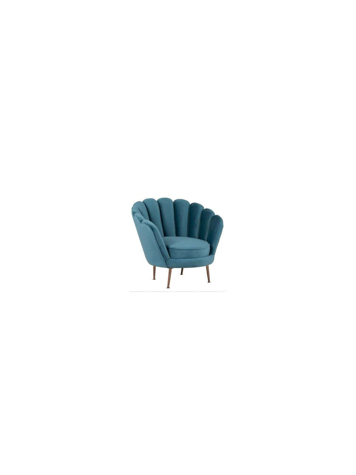 Fauteuil velours bleu forme fleur