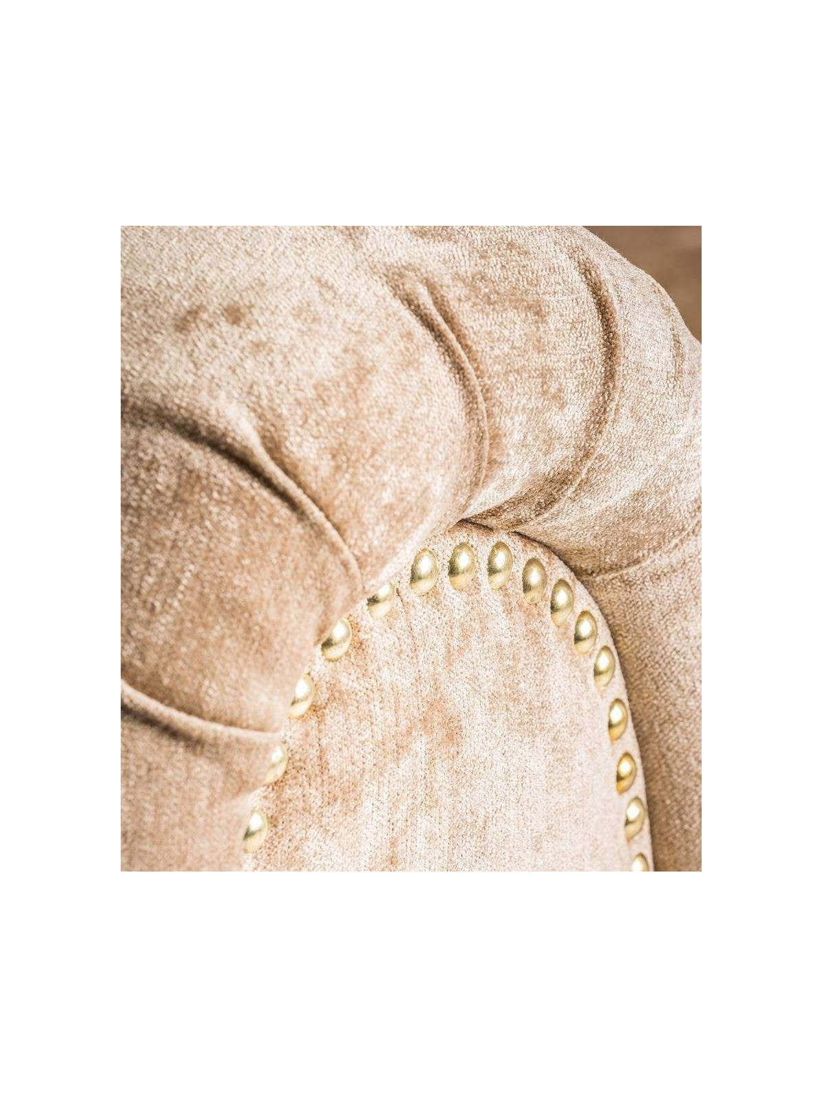Fauteuil Chesterfield beige doré