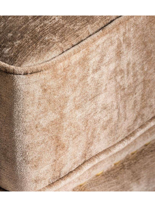 Fauteuil carré chic beige doré