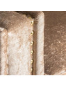 Fauteuil carré chic beige doré